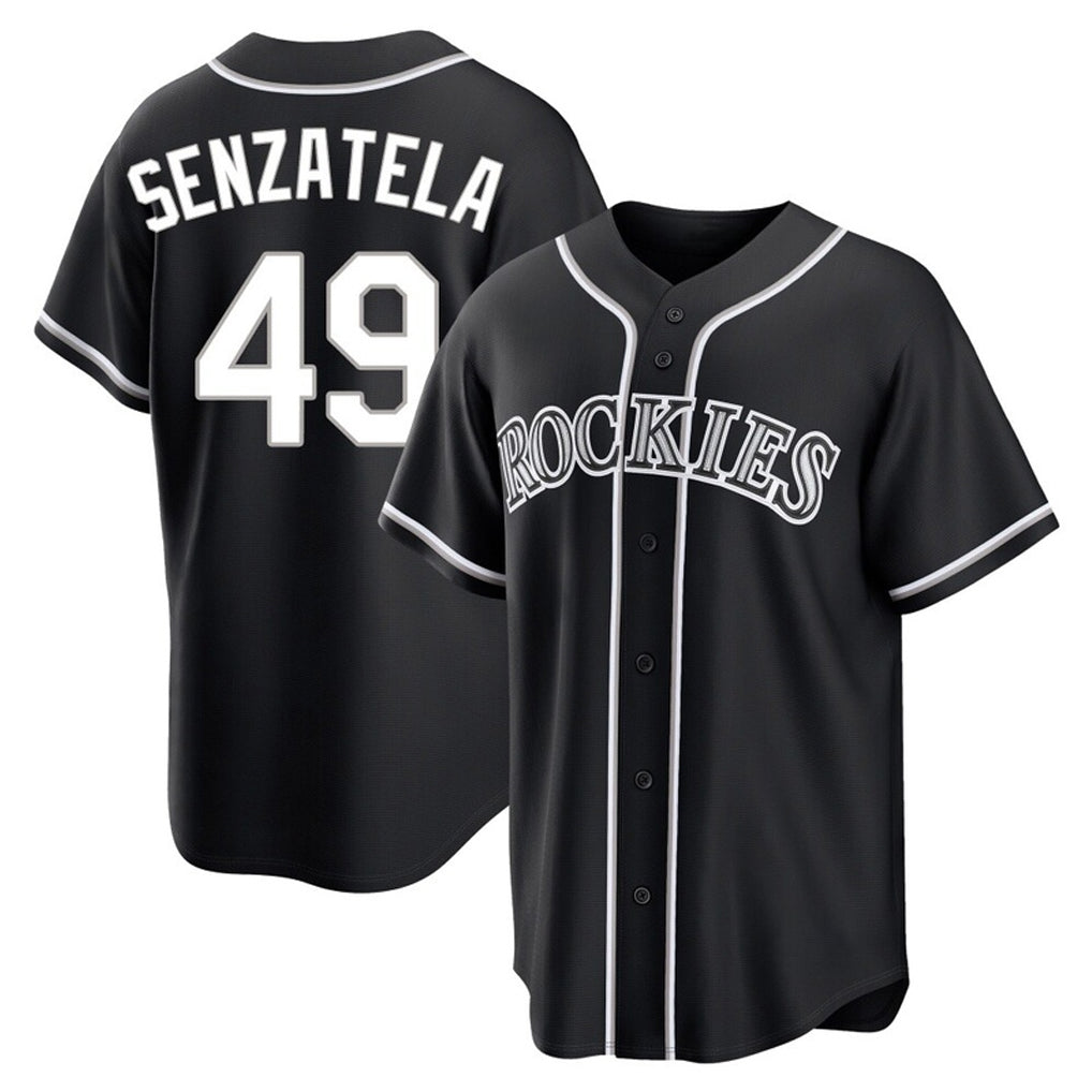 Crovyle C.Rockies #49 Antonio Senzatela Player Black Fashion Out Home Game Stitched Jerseys