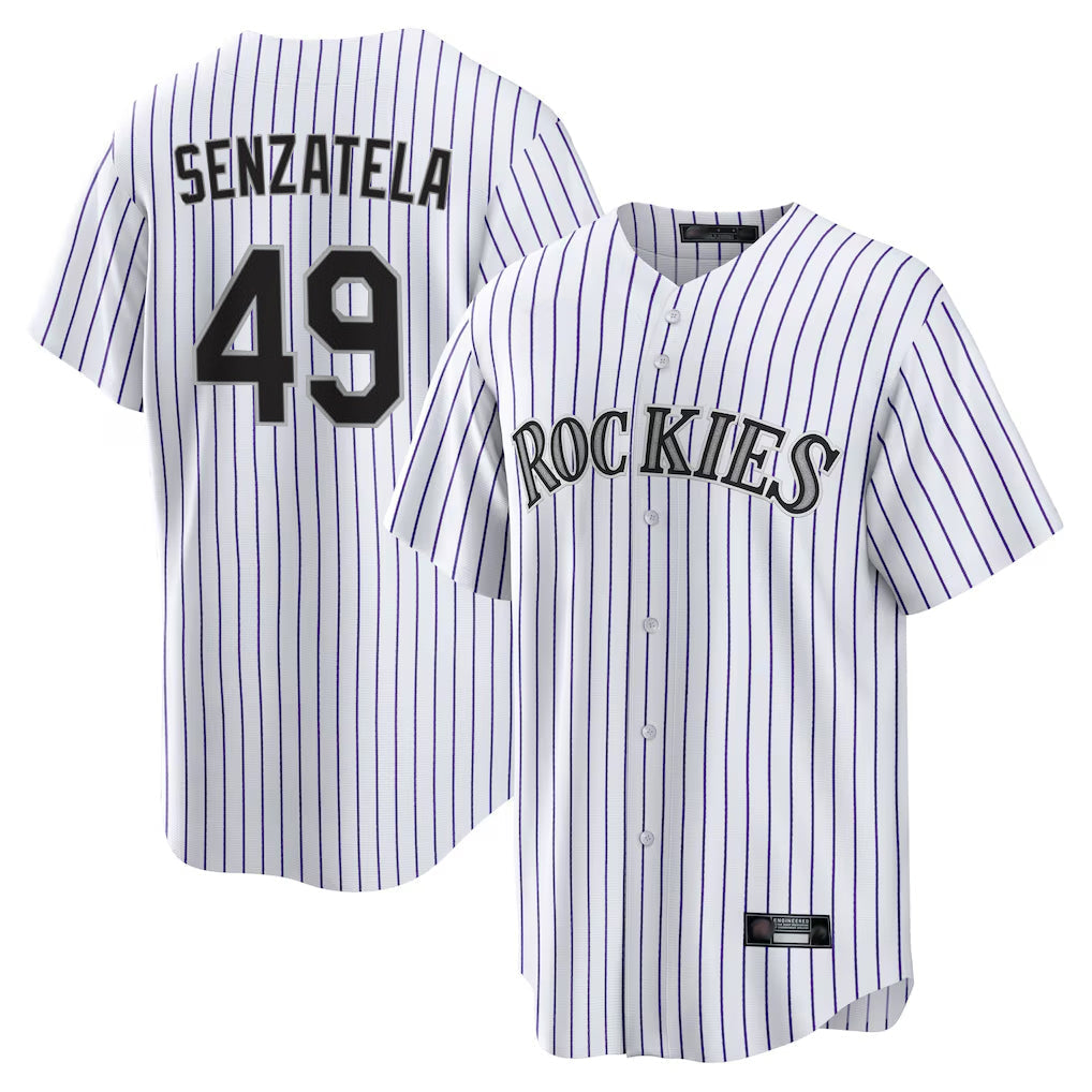 Crovyle C.Rockies #49 Antonio Senzatela Player White Game Home Stitched Jerseys
