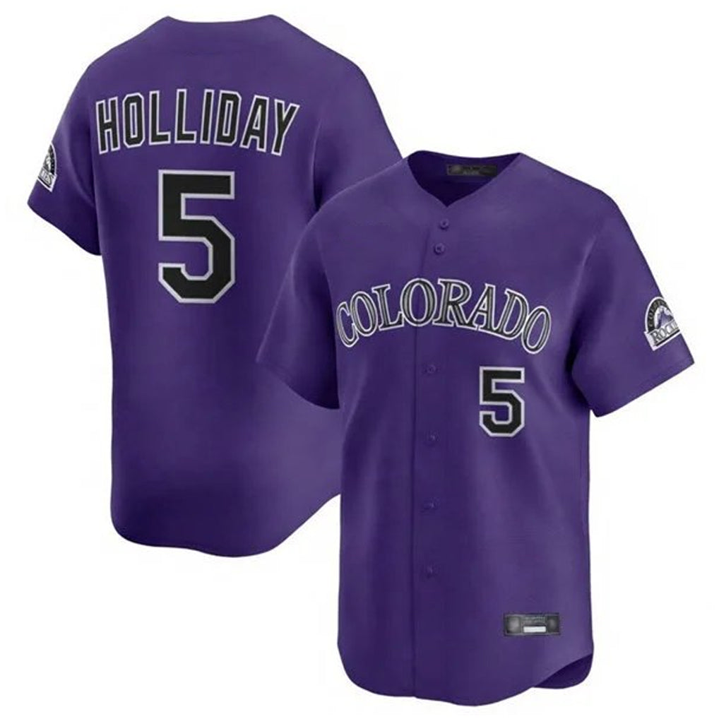 Crovyle C.Rockies #5 Matt Holliday Player Purple Limited Home Stitched Jerseys