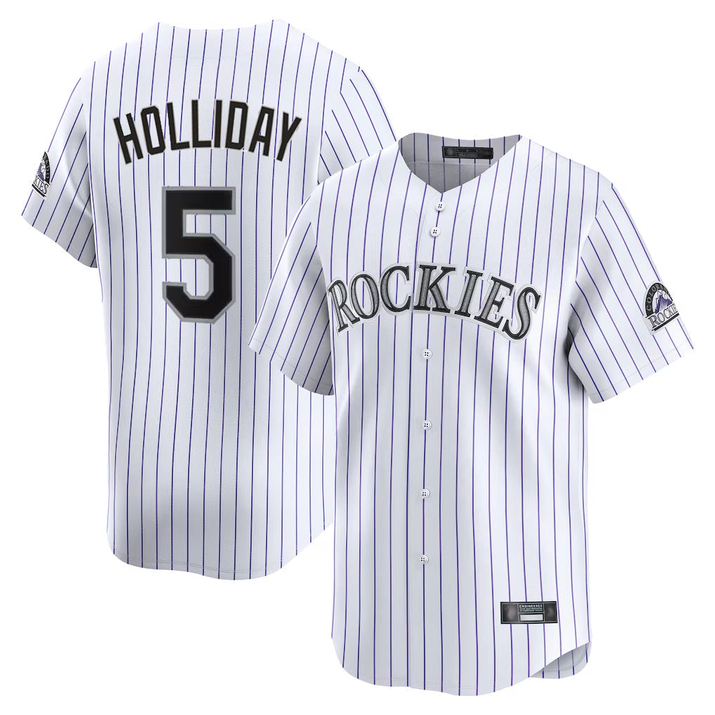 Crovyle C.Rockies #5 Matt Holliday Player White Limited Home Stitched Jerseys