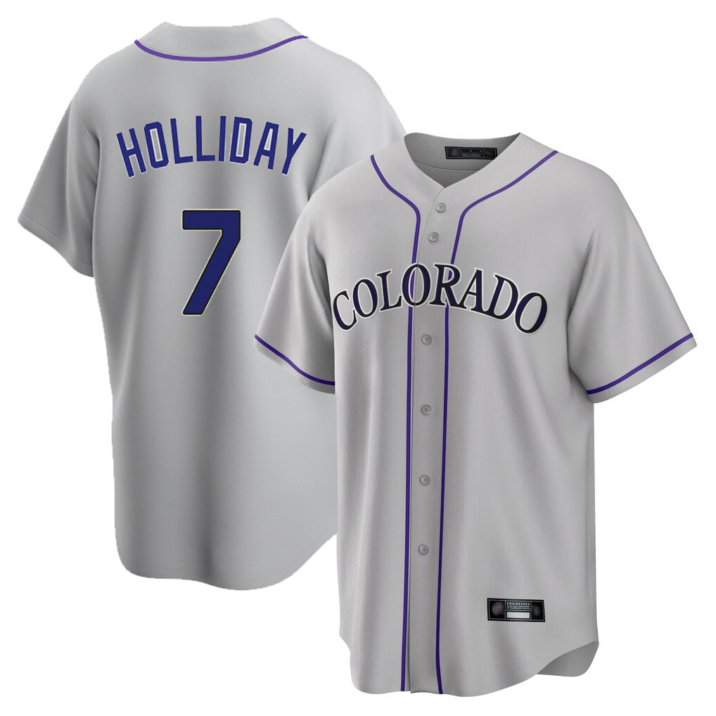 Crovyle C.Rockies #7 Matt Holliday Player Gray Game Home Stitched Jerseys