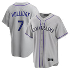 Crovyle C.Rockies #7 Matt Holliday Player Gray Game Home Stitched Jerseys