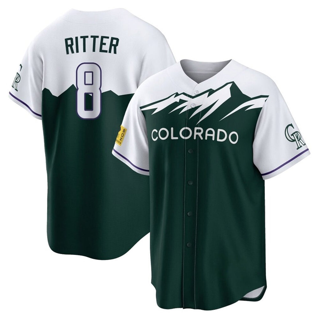 Crovyle C.Rockies #8 Ryan Ritter Player Green City Connect Home Game Stitched Jerseys