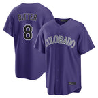 Crovyle C.Rockies #8 Ryan Ritter Player Purple Game Home Stitched Jerseys