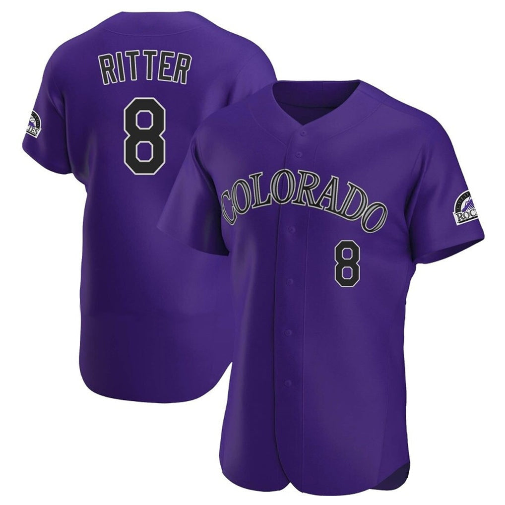 Crovyle C.Rockies #8 Ryan Ritter Player Purple Limited Elite Home Stitched Jerseys