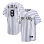 Crovyle C.Rockies #8 Ryan Ritter Player White Game Home Stitched Jerseys
