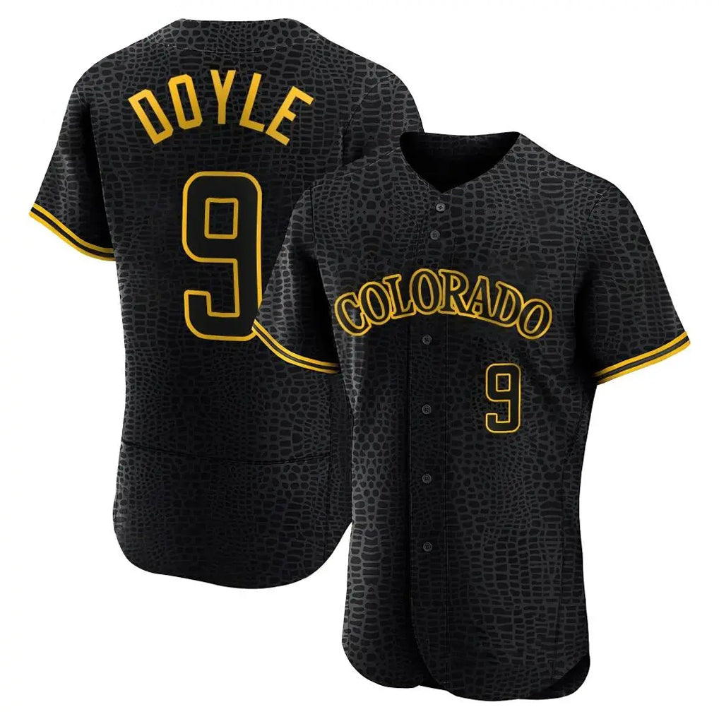 Crovyle C.Rockies #9 Brenton Doyle Player Black Snake Skin City Limited Elite Home Stitched Jerseys