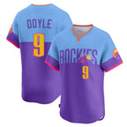 Crovyle C.Rockies #9 Brenton Doyle Player Purple-Light Blue City Connect Limited Home T-shirt Stitched Jerseys