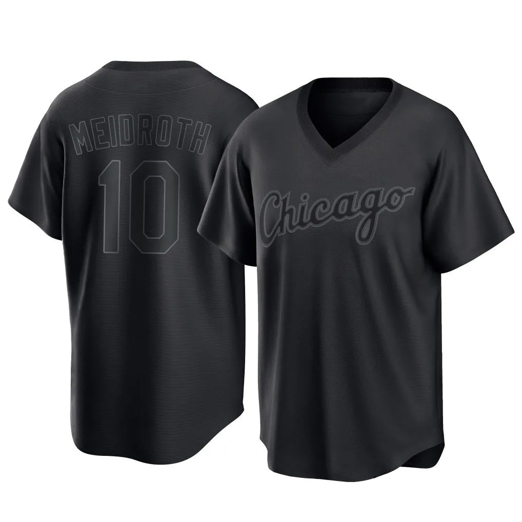 Crovyle C.White Sox #10 Chase Meidroth Player Black T-shirt Home Game Stitched Jerseys