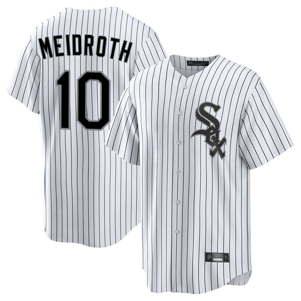 Crovyle C.White Sox #10 Chase Meidroth Player White Stripe Home Game Stitched Jerseys