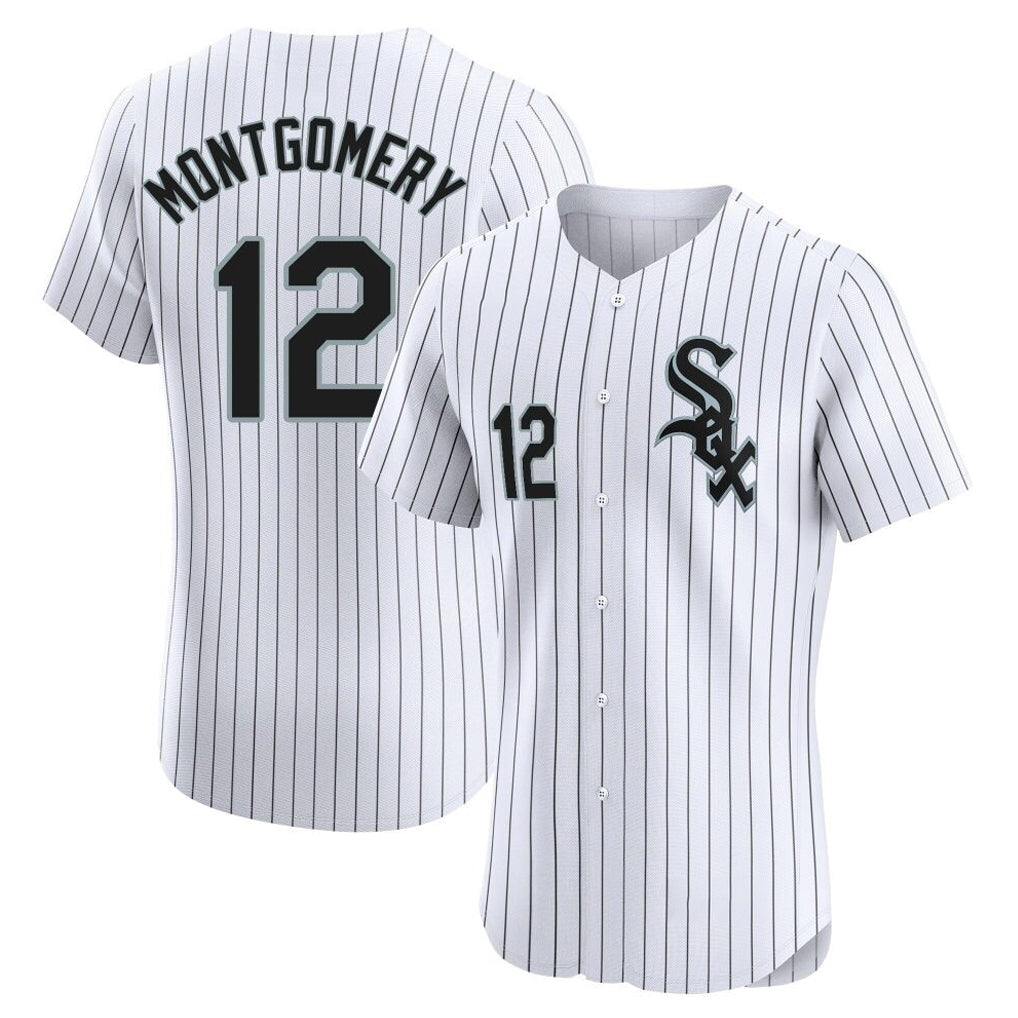 Crovyle C.White Sox #12 Colson Montgomery Player White Stripe Limited Elite Home Stitched Jerseys