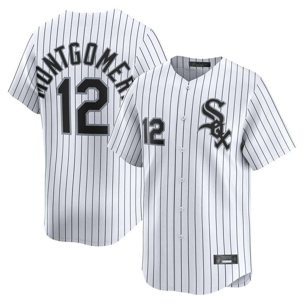 Crovyle C.White Sox #12 Colson Montgomery Player White Stripe Limited Home Stitched Jerseys