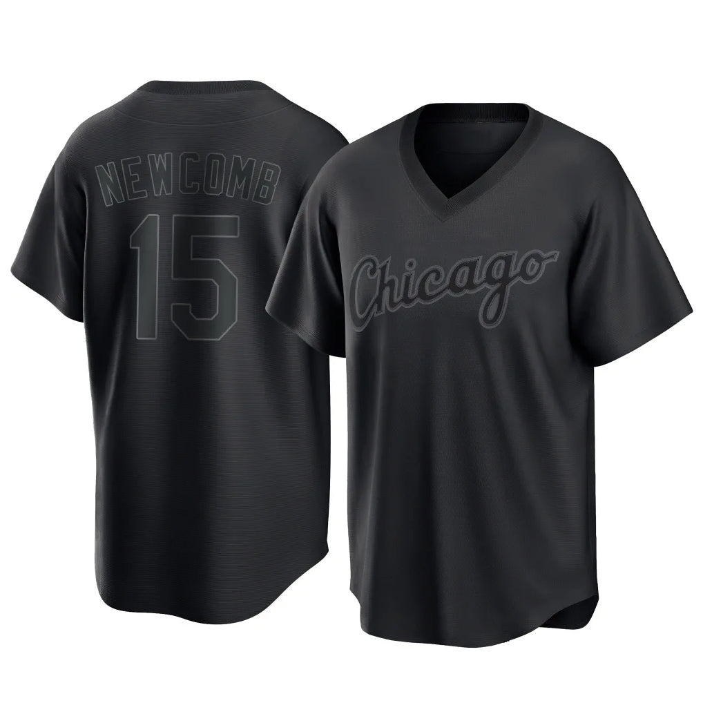Crovyle C.White Sox #15 Sean Newcomb Player Black T-shirt Home Game Stitched Jerseys