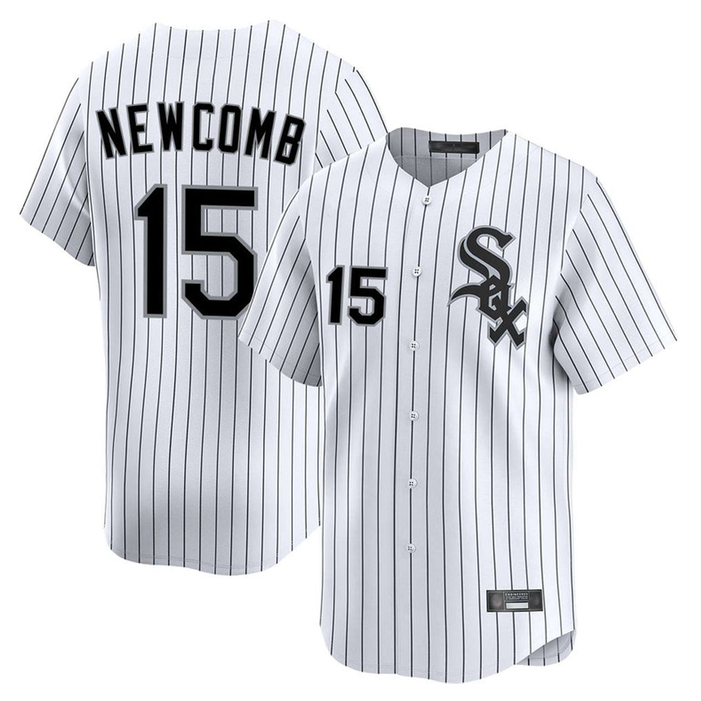 Crovyle C.White Sox #15 Sean Newcomb Player White Stripe Limited Home Stitched Jerseys