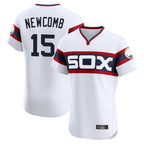 Crovyle C.White Sox #15 Sean Newcomb Player White T-shirt Limited Elite Home Stitched Jerseys