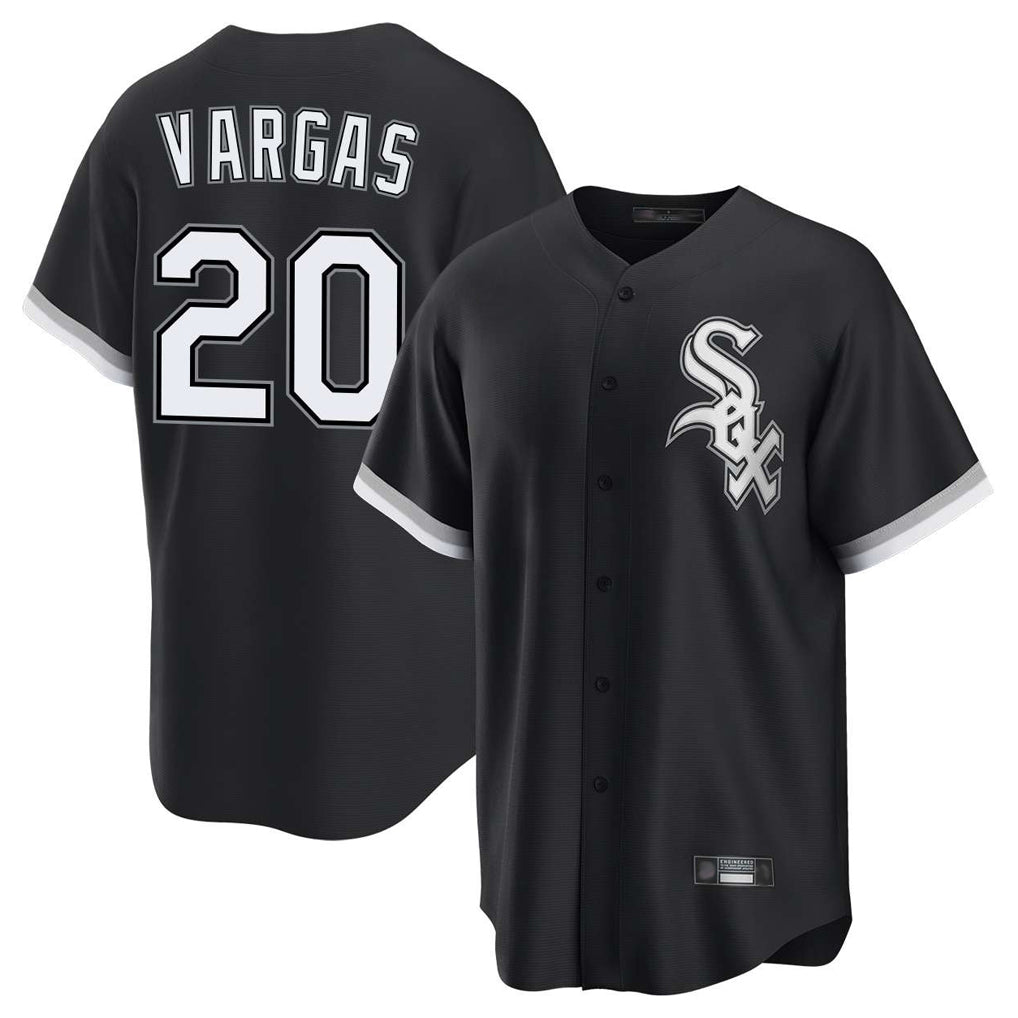 Crovyle C.White Sox #20 Miguel Vargas Player Black Home Game Stitched Jerseys