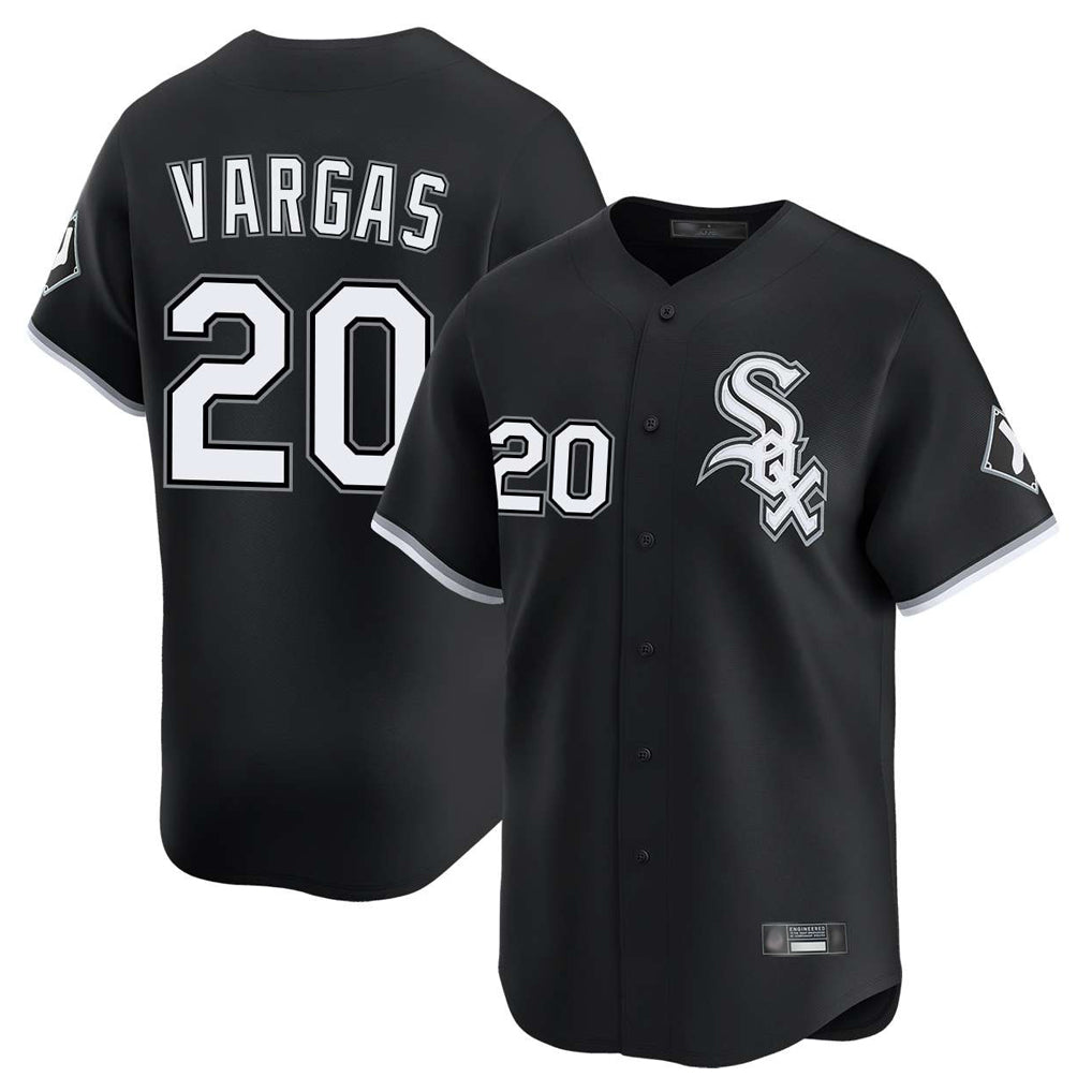 Crovyle C.White Sox #20 Miguel Vargas Player Black Limited Home Stitched Jerseys