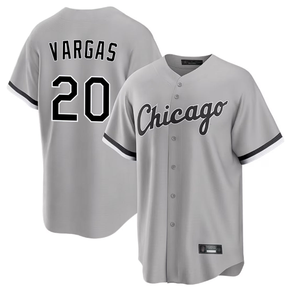 Crovyle C.White Sox #20 Miguel Vargas Player Gray Home Game Stitched Jerseys