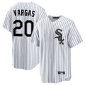 Crovyle C.White Sox #20 Miguel Vargas Player White Stripe Home Game Stitched Jerseys