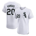 Crovyle C.White Sox #20 Miguel Vargas Player White Stripe Limited Elite Home Stitched Jerseys