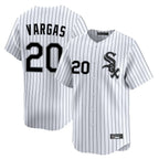 Crovyle C.White Sox #20 Miguel Vargas Player White Stripe Limited Home Stitched Jerseys