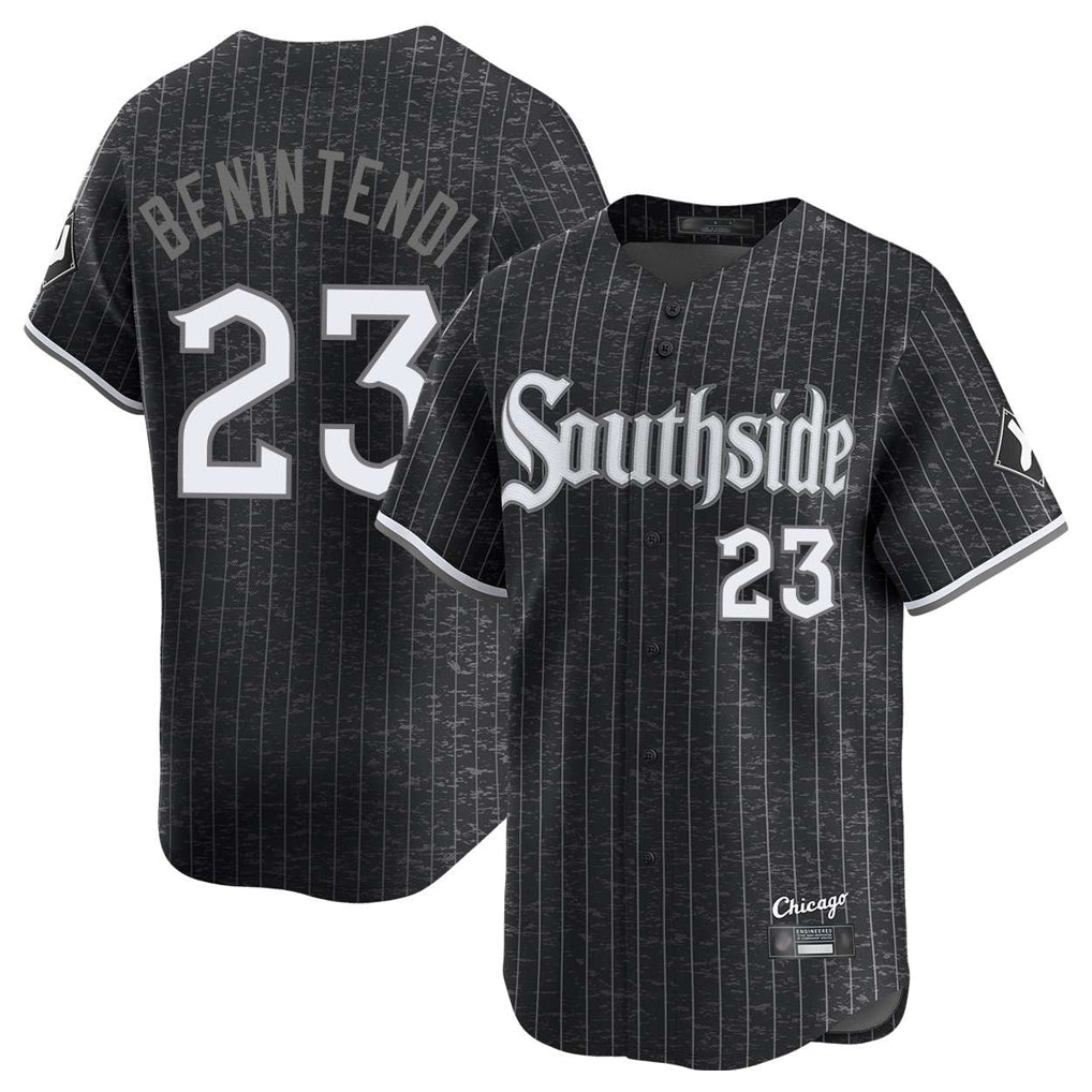Crovyle C.White Sox #23 Andrew Benintendi Player Black City Connect Limited Home Stitched Jerseys