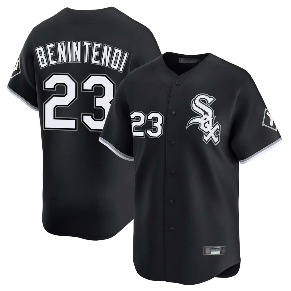 Crovyle C.White Sox #23 Andrew Benintendi Player Black Limited Home Stitched Jerseys