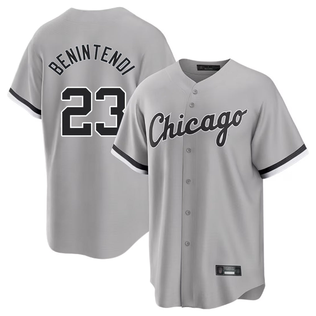 Crovyle C.White Sox #23 Andrew Benintendi Player Gray Home Game Stitched Jerseys