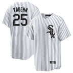 Crovyle C.White Sox #25 Andrew Vaughn Player White Stripe Home Game Stitched Jerseys