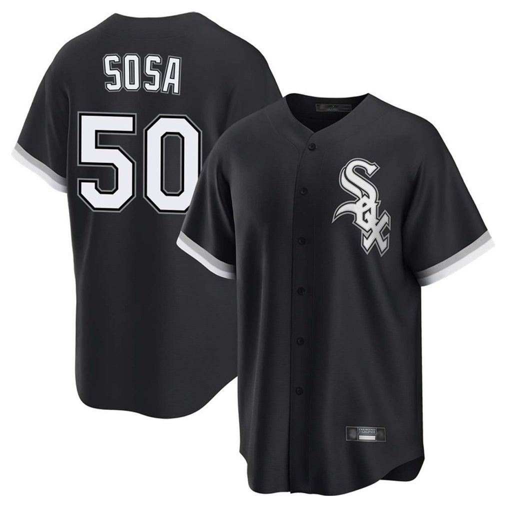 Crovyle C.White Sox #50 Lenyn Sosa Player Black Home Game Stitched Jerseys