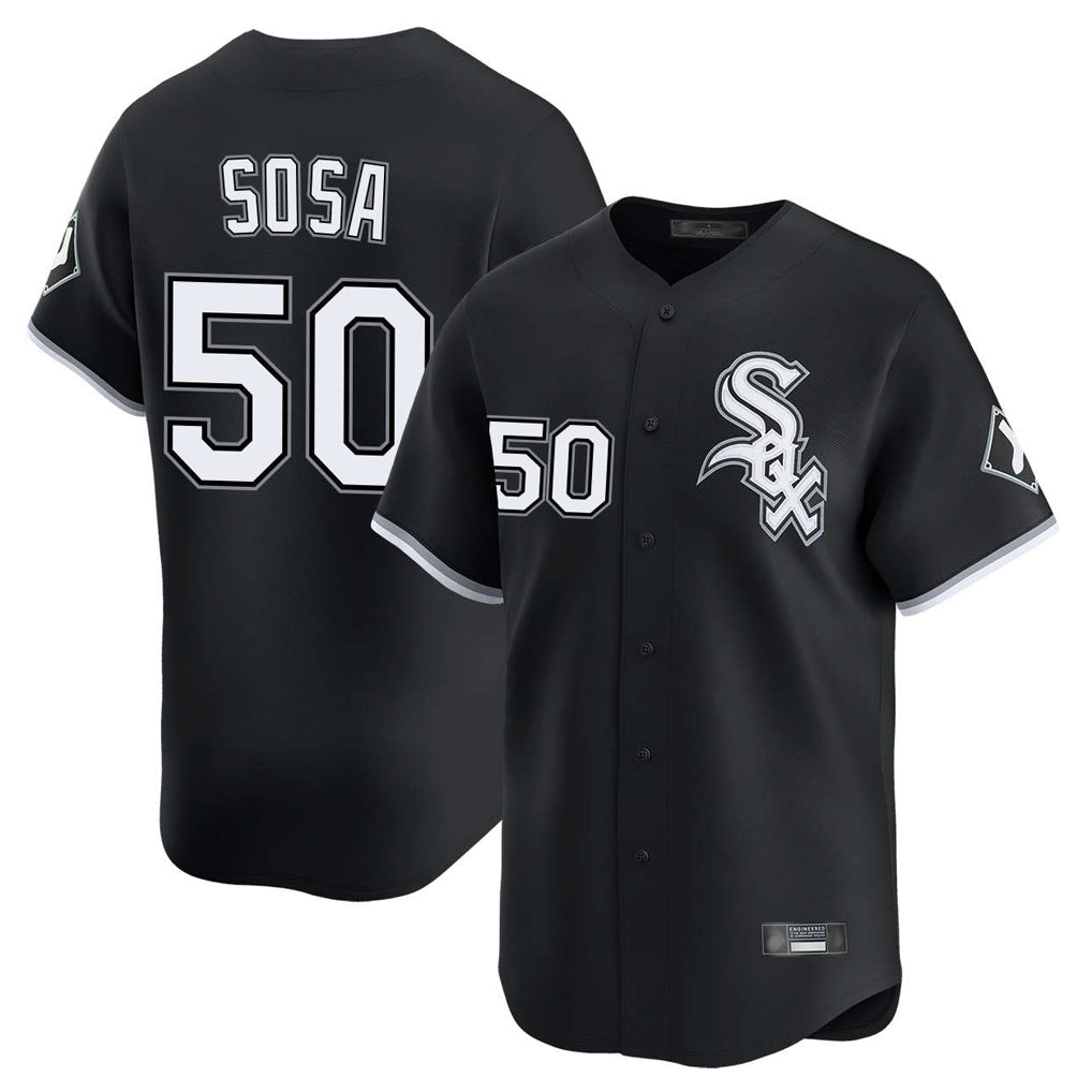 Crovyle C.White Sox #50 Lenyn Sosa Player Black Limited Home Stitched Jerseys