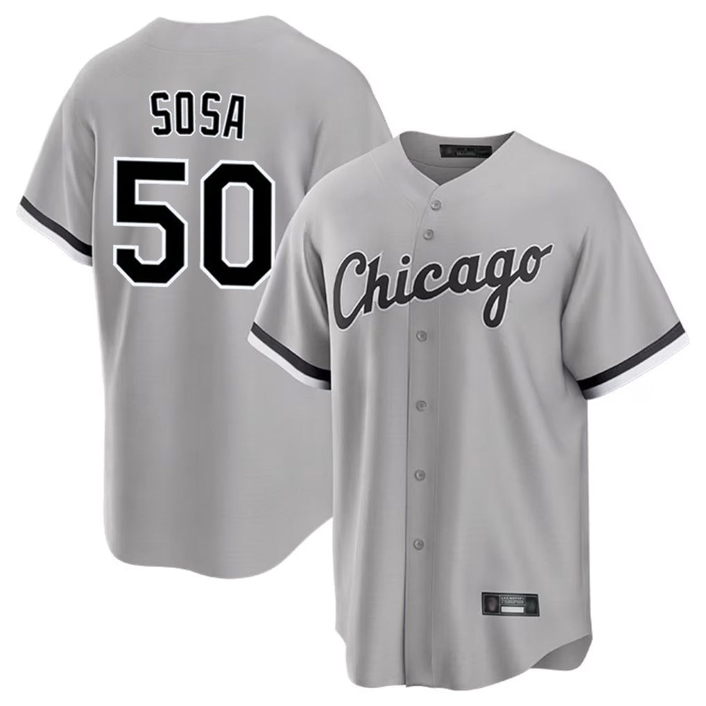 Crovyle C.White Sox #50 Lenyn Sosa Player Gray Home Game Stitched Jerseys