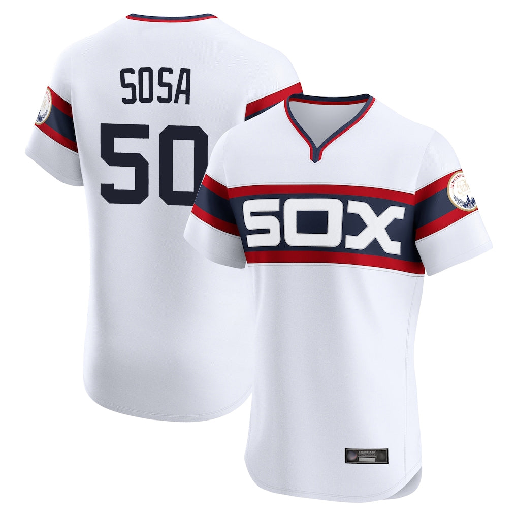 Crovyle C.White Sox #50 Lenyn Sosa Player White T-shirt Limited Elite Home Stitched Jerseys