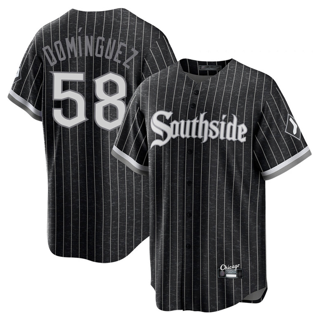 Crovyle C.White Sox #58 Seranthony Dom¨ªnguez Player Black City Connect Home Game Stitched Jerseys