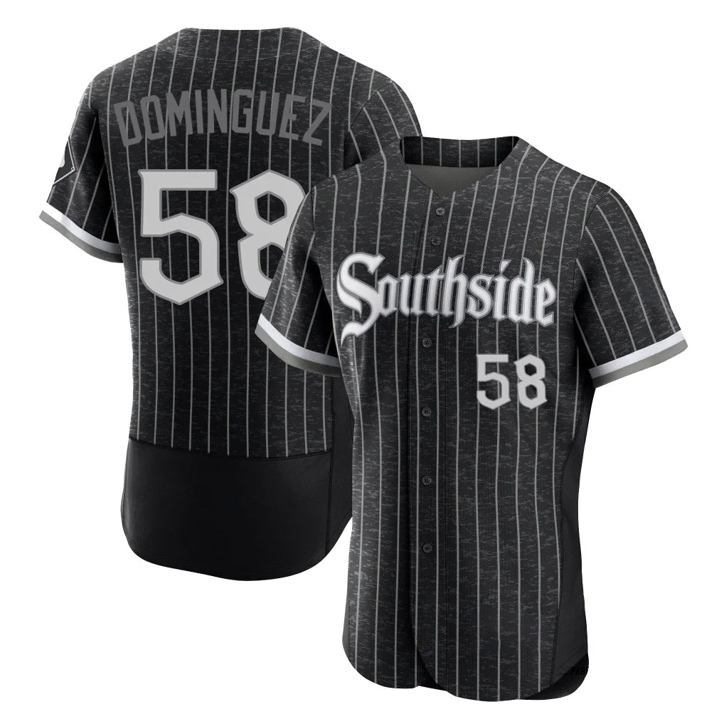 Crovyle C.White Sox #58 Seranthony Dom¨ªnguez Player Black City Connect Limited Elite Home Stitched Jerseys