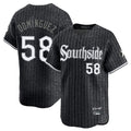 Crovyle C.White Sox #58 Seranthony Dom¨ªnguez Player Black City Connect Limited Home Stitched Jerseys