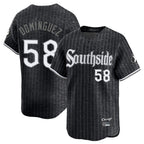 Crovyle C.White Sox #58 Seranthony Dom¨ªnguez Player Black City Connect Limited Home Stitched Jerseys