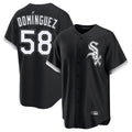 Crovyle C.White Sox #58 Seranthony Dom¨ªnguez Player Black Home Game Stitched Jerseys
