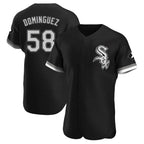 Crovyle C.White Sox #58 Seranthony Dom¨ªnguez Player Black Limited Elite Home Stitched Jerseys