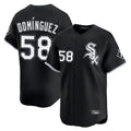 Crovyle C.White Sox #58 Seranthony Dom¨ªnguez Player Black Limited Home Stitched Jerseys