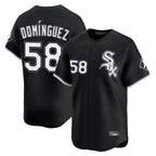 Crovyle C.White Sox #58 Seranthony Dom¨ªnguez Player Black Limited Home Stitched Jerseys