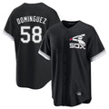 Crovyle C.White Sox #58 Seranthony Dom¨ªnguez Player Black Spring Training Game Stitched Jerseys