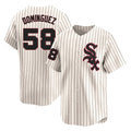 Crovyle C.White Sox #58 Seranthony Dom¨ªnguez Player Cream Cooperstown Collection Limited Home Stitched Jerseys