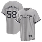 Crovyle C.White Sox #58 Seranthony Dom¨ªnguez Player Gray Home Game Stitched Jerseys
