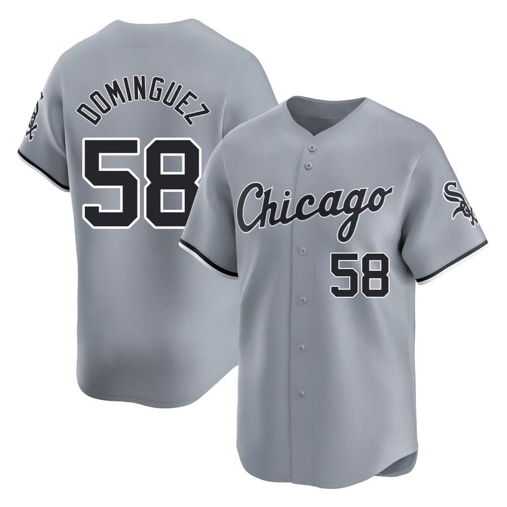 Crovyle C.White Sox #58 Seranthony Dom¨ªnguez Player Gray Road Limited Home Stitched Jerseys