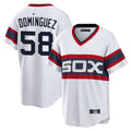 Crovyle C.White Sox #58 Seranthony Dom¨ªnguez Player White T-shirt Home Game Stitched Jerseys