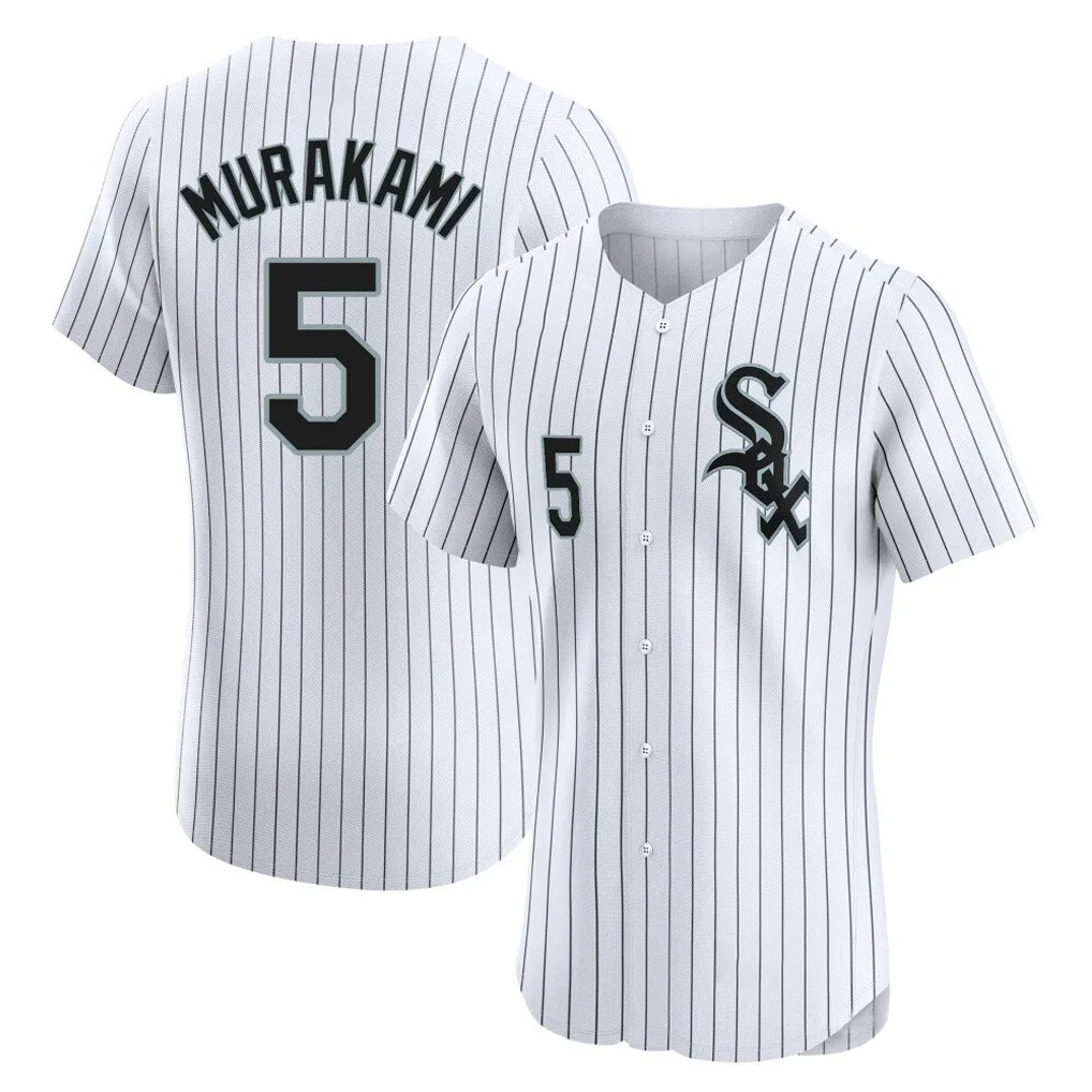 Crovyle C.White Sox #5 Munetaka Murakami Player White Stripe Limited Elite Home Stitched Jerseys