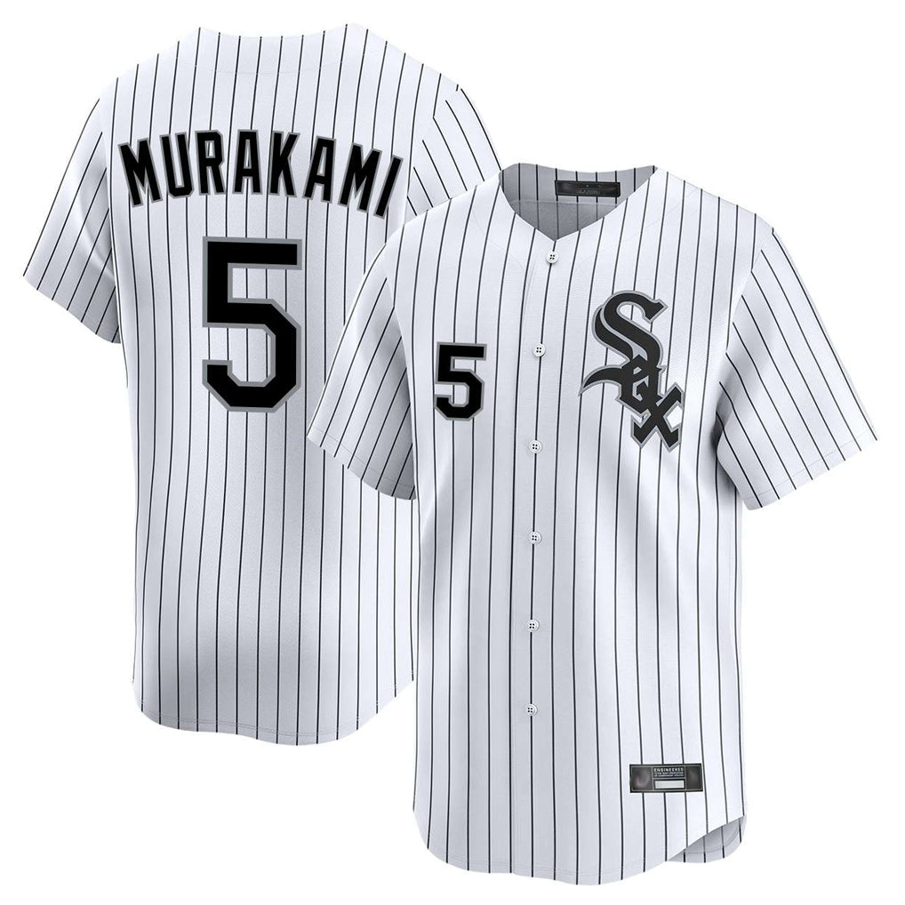Crovyle C.White Sox #5 Munetaka Murakami Player White Stripe Limited Home Stitched Jerseys
