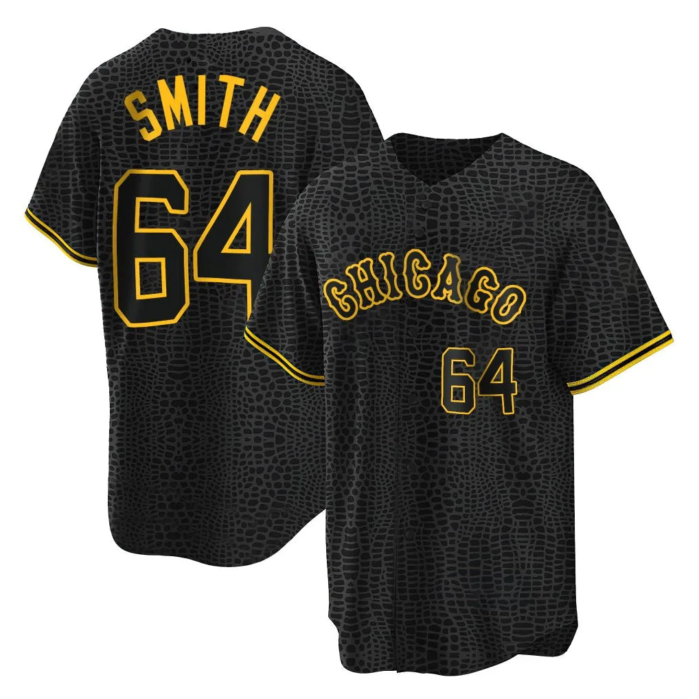 Crovyle C.White Sox #64 Shane Smith Player Black Snake Skin City Home Game Stitched Jerseys