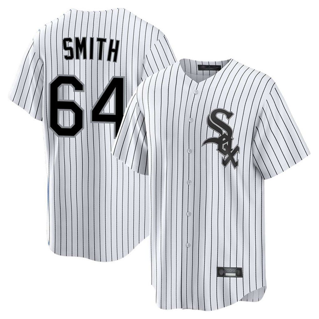 Crovyle C.White Sox #64 Shane Smith Player White Stripe Home Game Stitched Jerseys
